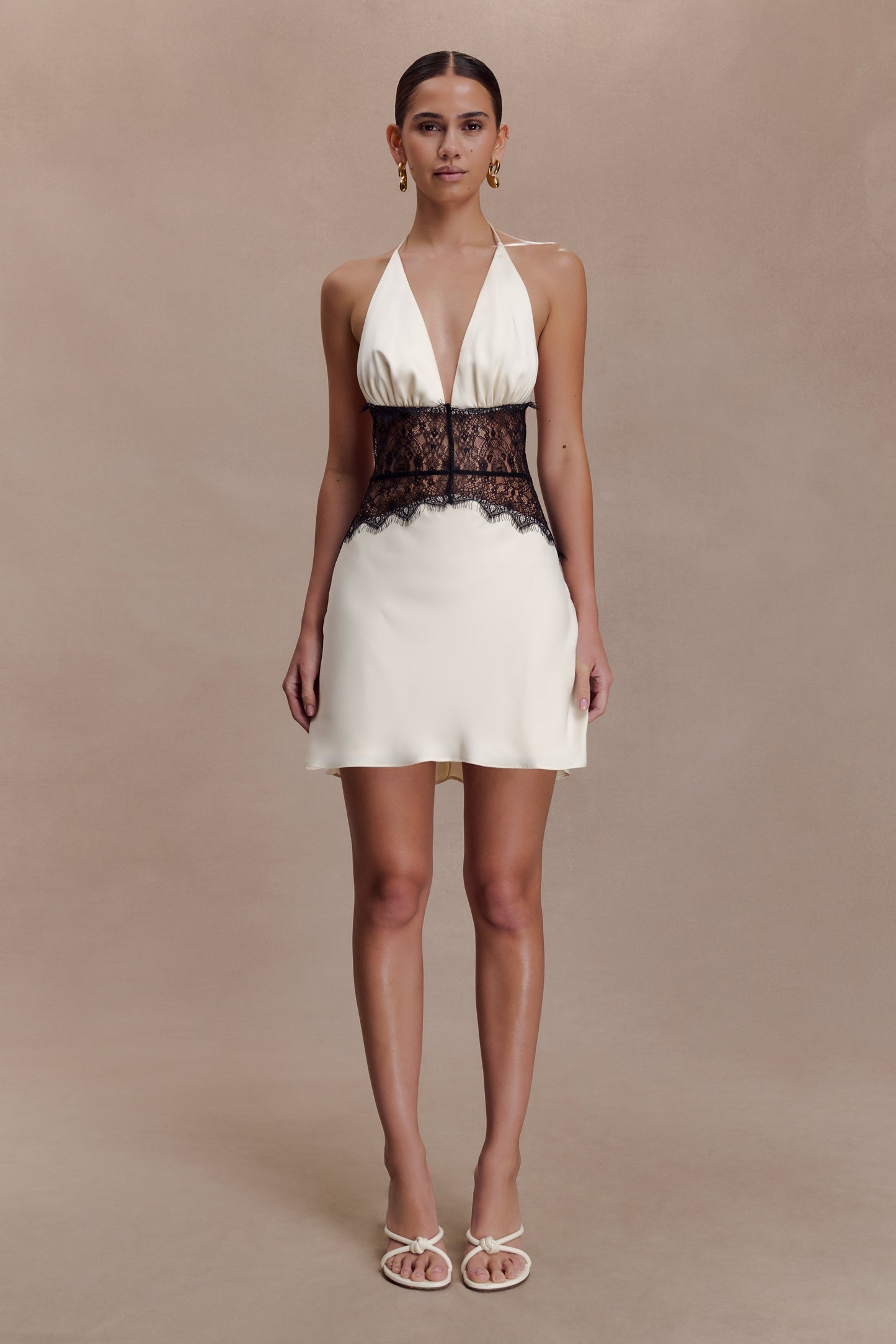 Dinah Dantel Saten Mini Elbise