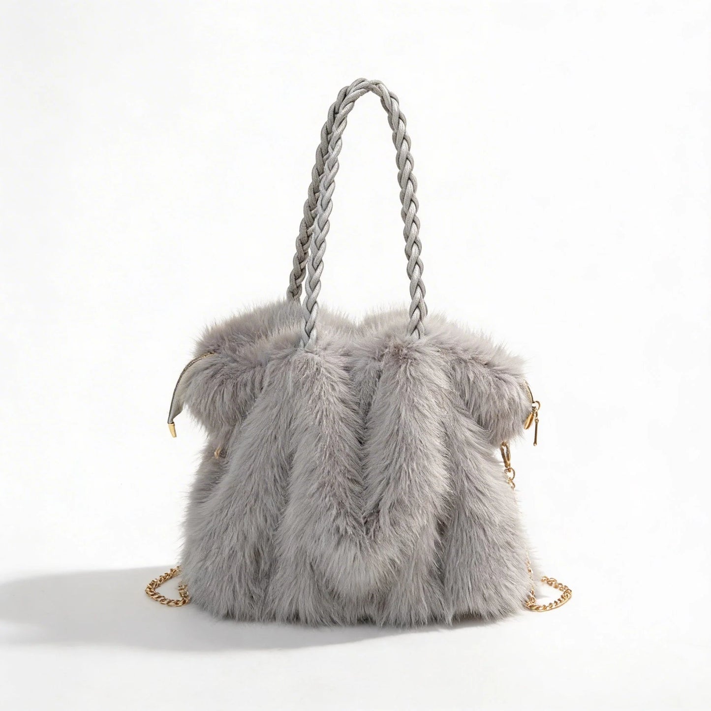 Valentina | Women’S Tote Bag with Soft Plush Finish and Braided Top Handle | Luxe