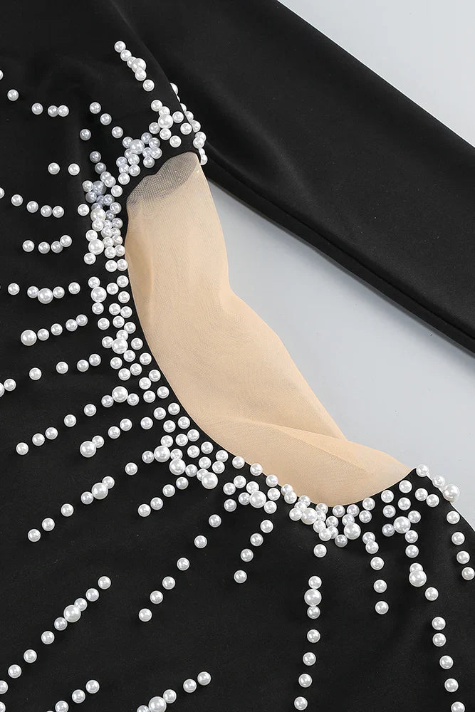 Siberra İncili Özel Kesim Mini Elbise