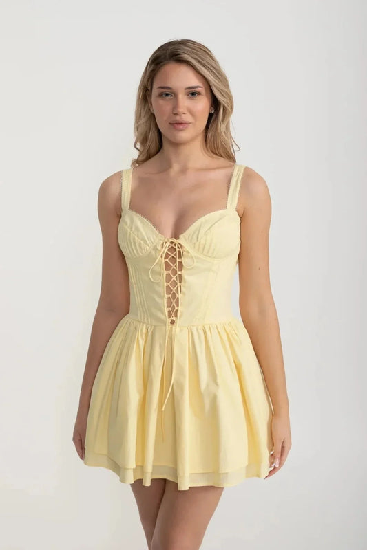 Korse Detaylı Mini Elbise