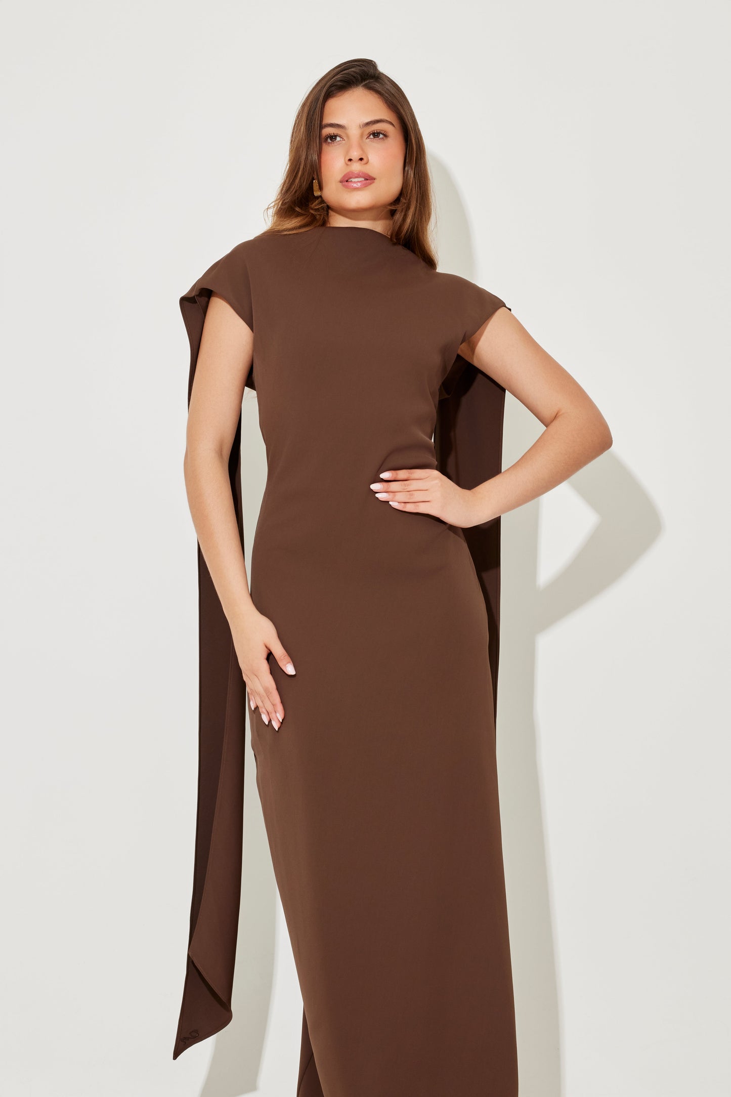 Drape uzun elbise