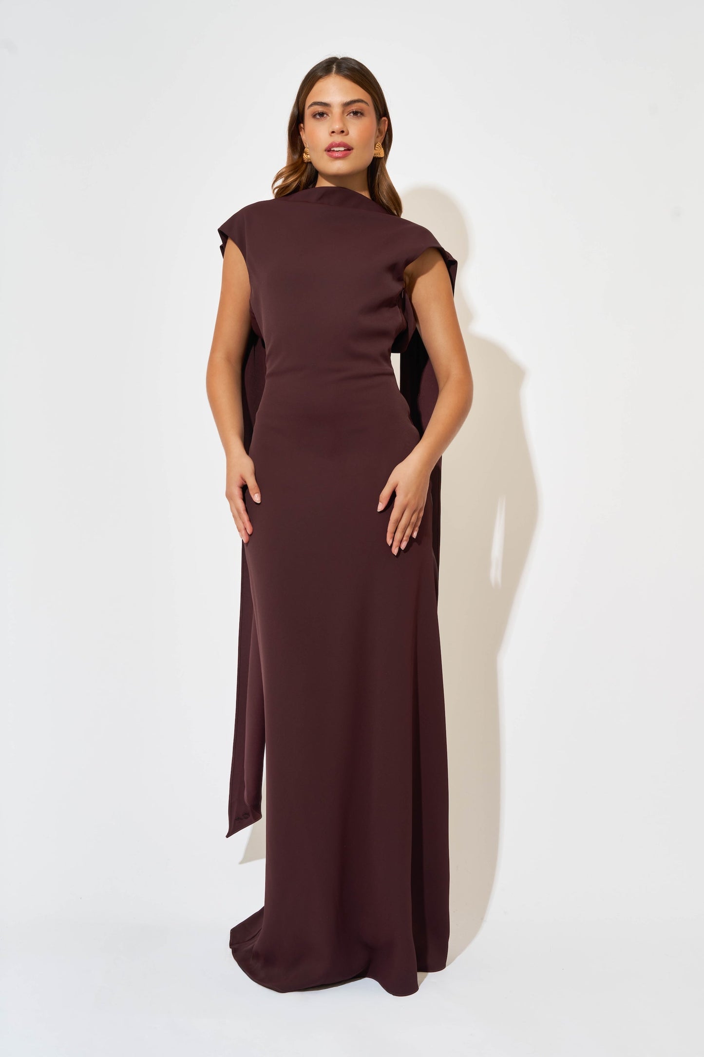 Drape uzun elbise