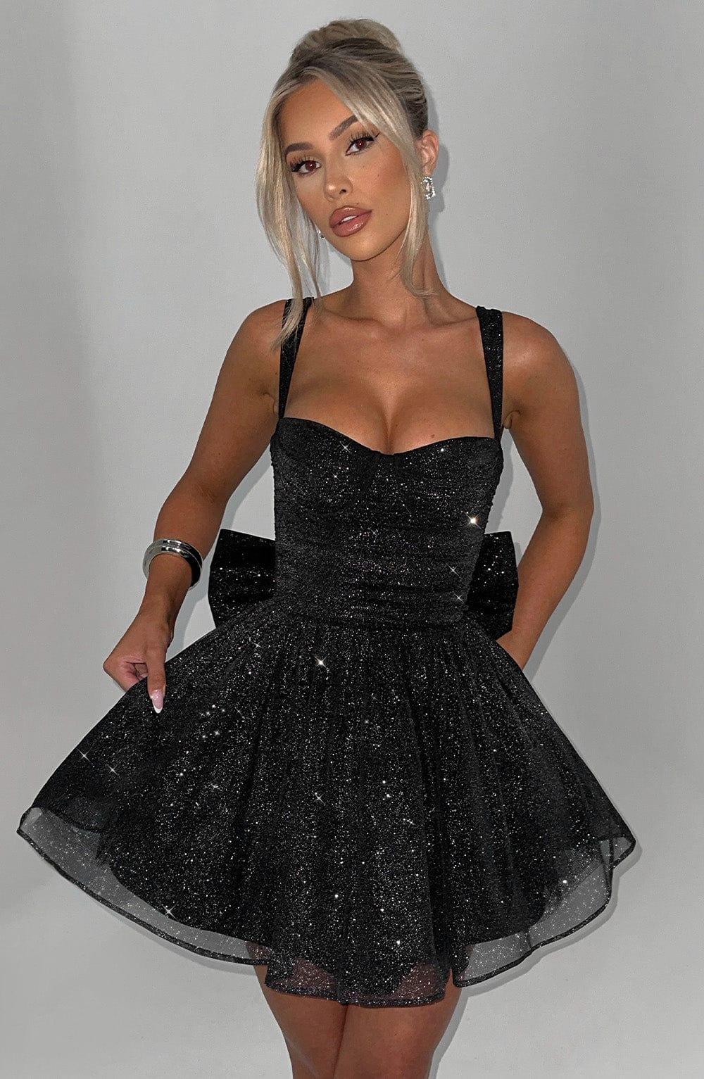 Polly Parıltılı Premium Mini Elbise