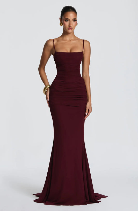 Zaria Gown - Cherry Lacquer