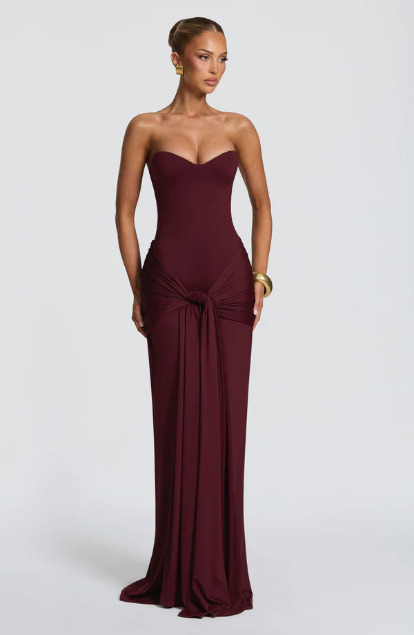 Gia Maxi Dress - Cherry Lacquer