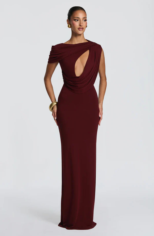 Kalina Maxi Dress - Cherry Lacquer