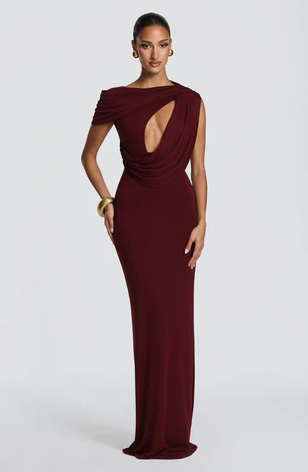 Kalina Maxi Dress - Cherry Lacquer