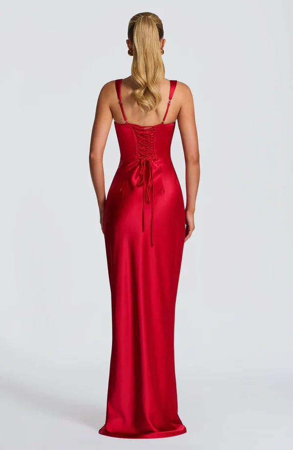 Cassia Midi Dress - Plum Brown