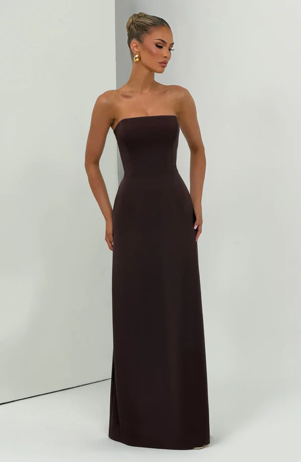 Irmina Maxi Dress - Plum Brown