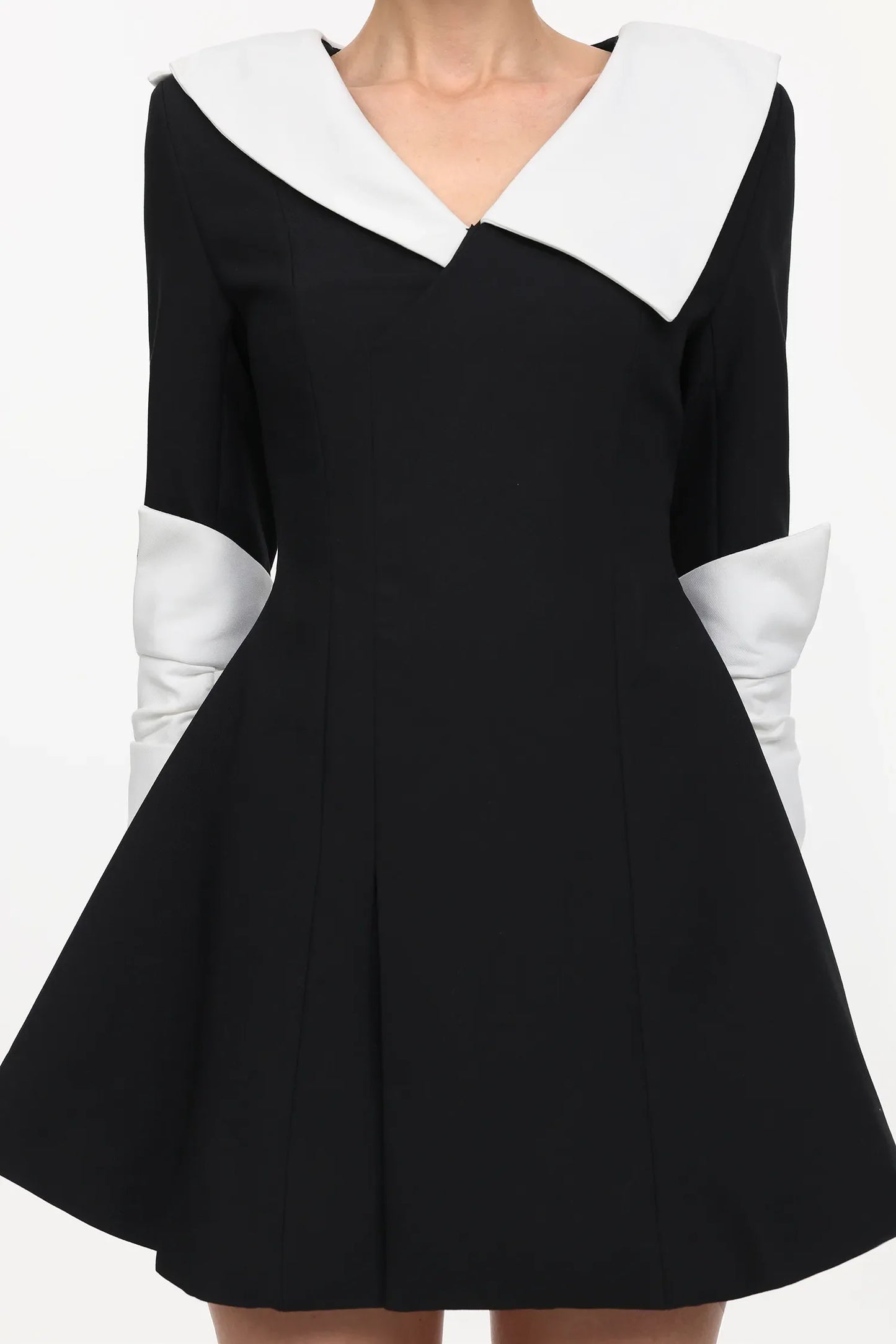 Kyler Elegant Kontrast Dokuma Mini Elbise