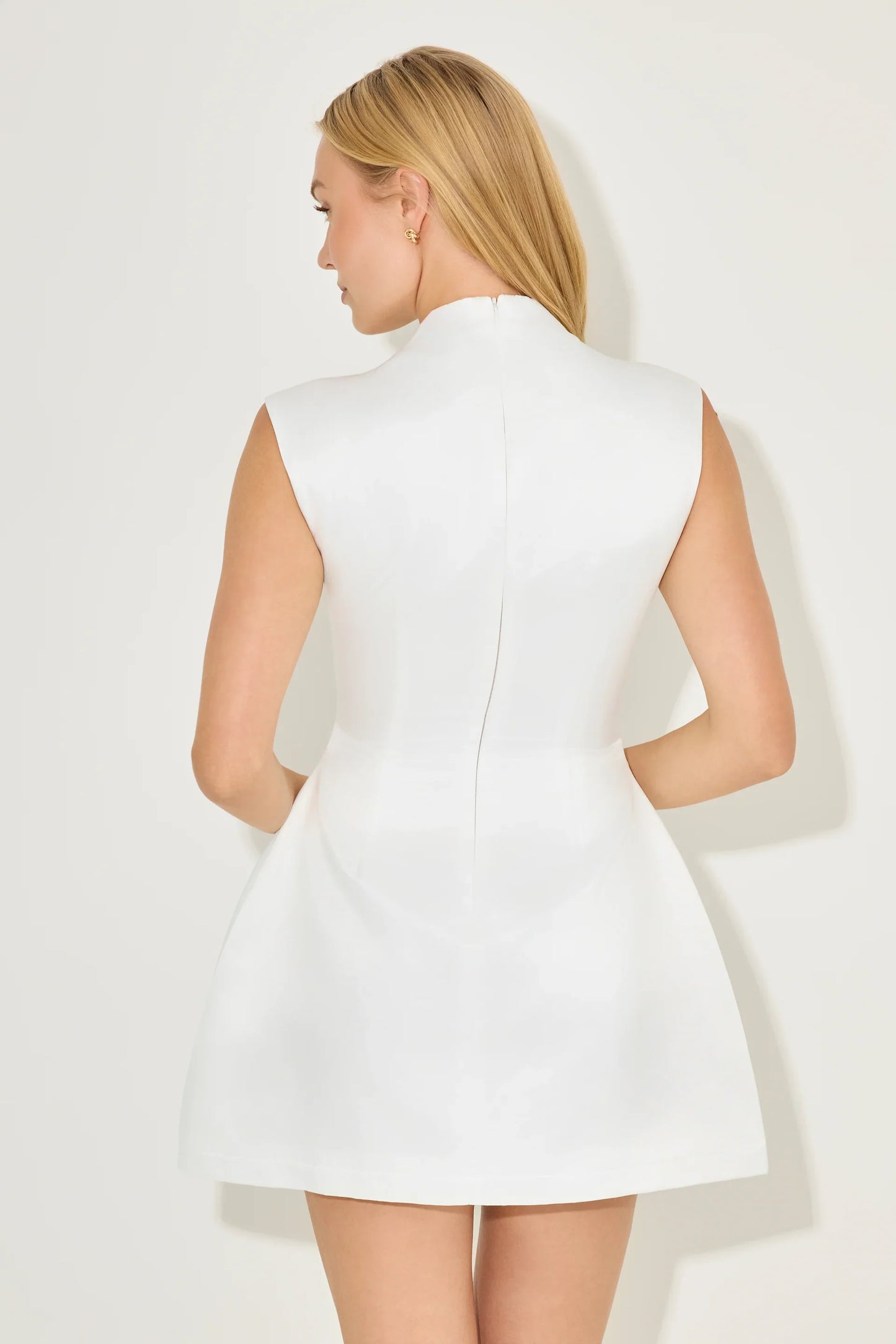 Veido BEYAZ mini elbise