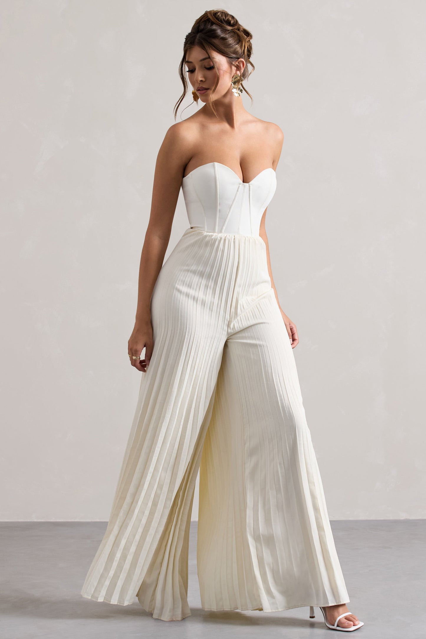 SOLEİSE Pileli Geniş Paçalı Tulum